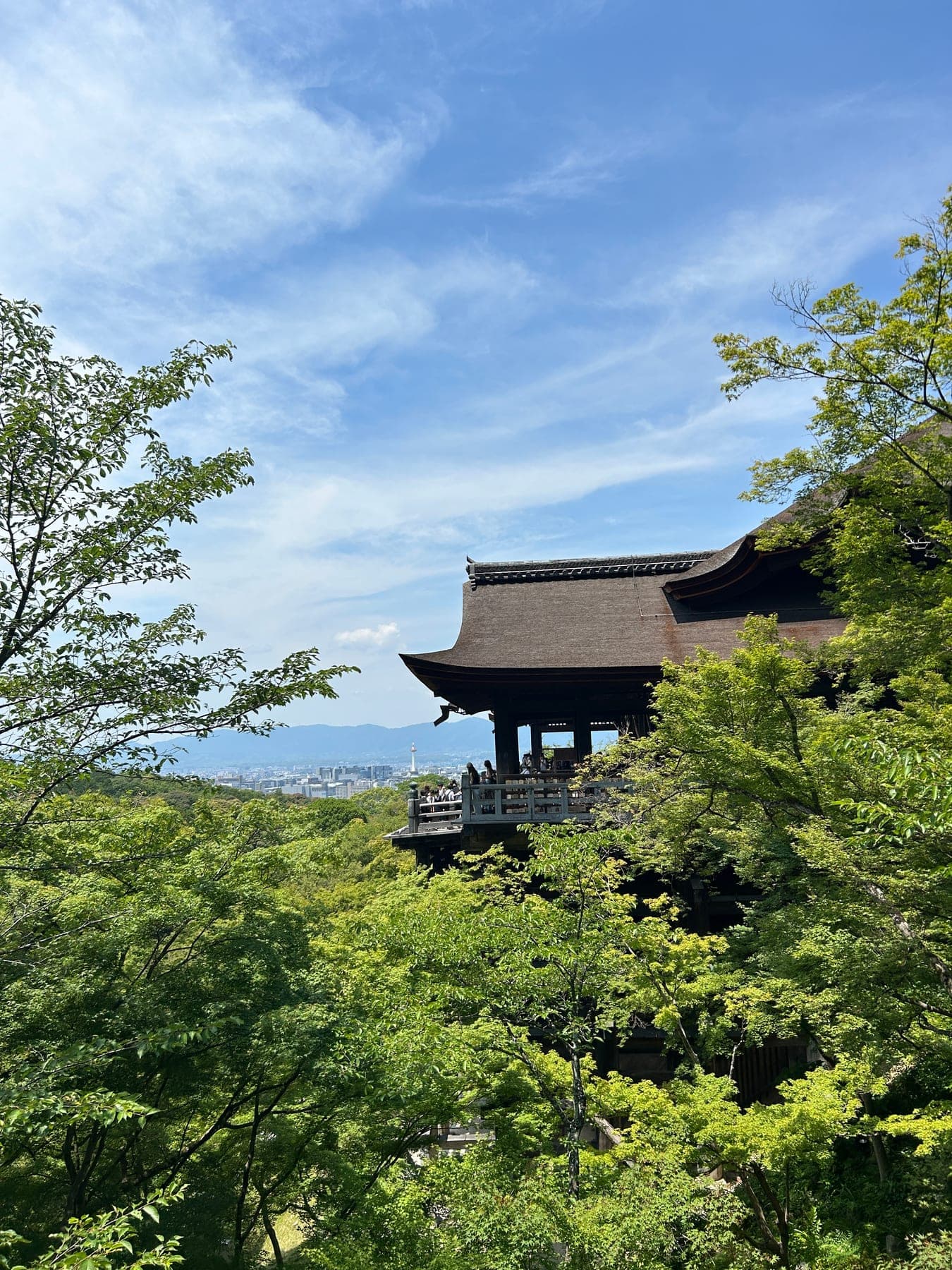 Vue sur Kiyomizu-dera et Kyoto depuis la colline